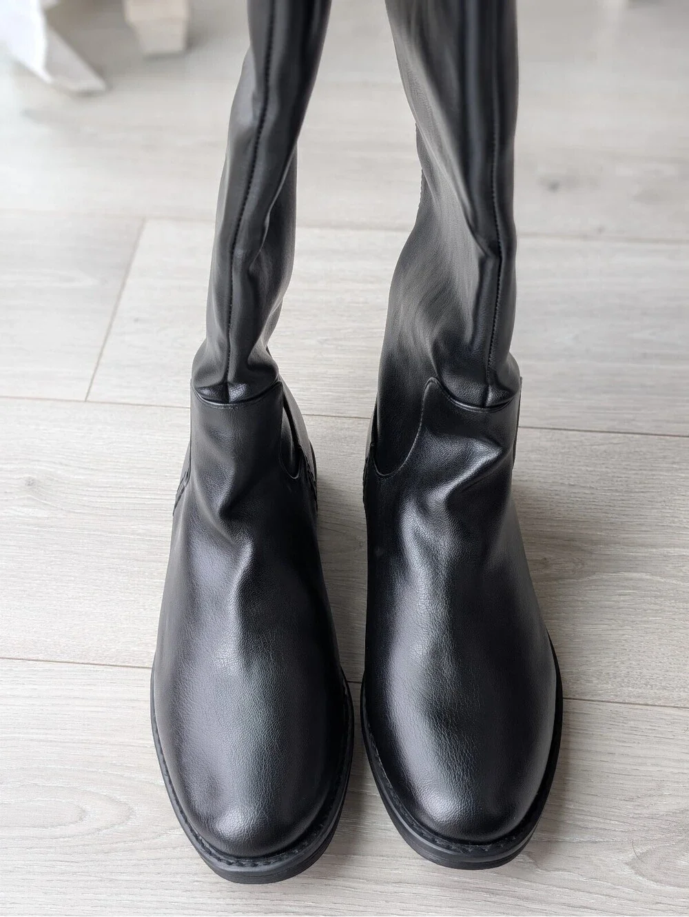 Modatope Black Flat Knee High Riding Boots Tall Boots Size 9